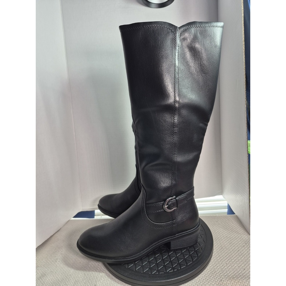 NEW Baretraps NENA 7M Black Faux Leather Riding Tall Calf Womens Boots Classic